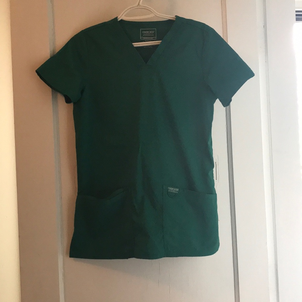 Hunter green scrub top
